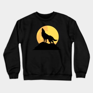 Howling Wolf Silhouette Crewneck Sweatshirt